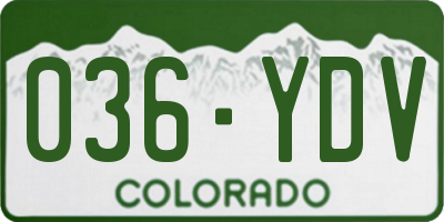 CO license plate 036YDV