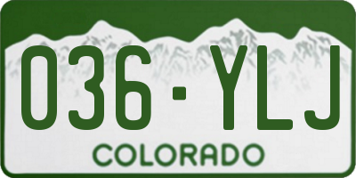 CO license plate 036YLJ