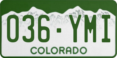 CO license plate 036YMI