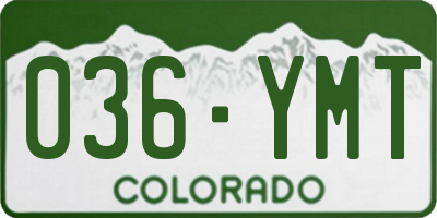 CO license plate 036YMT