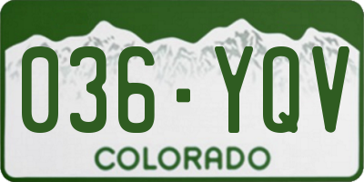 CO license plate 036YQV