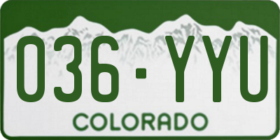 CO license plate 036YYU
