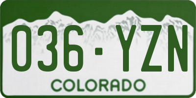 CO license plate 036YZN