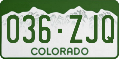 CO license plate 036ZJQ