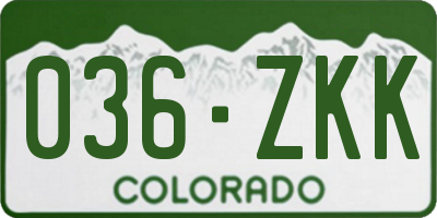 CO license plate 036ZKK