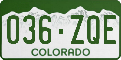CO license plate 036ZQE