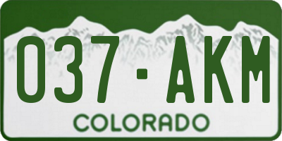 CO license plate 037AKM