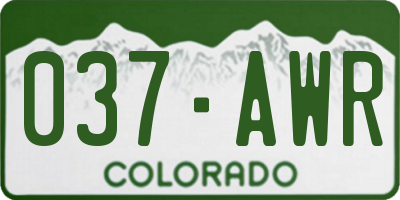 CO license plate 037AWR