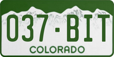 CO license plate 037BIT