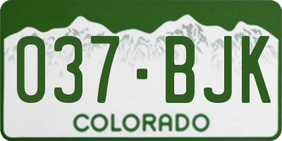 CO license plate 037BJK