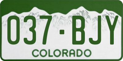 CO license plate 037BJY