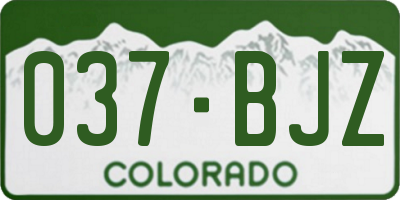 CO license plate 037BJZ