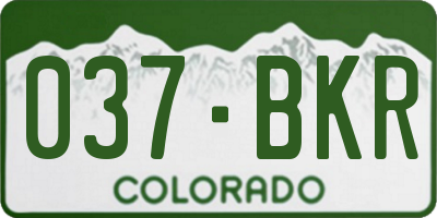 CO license plate 037BKR