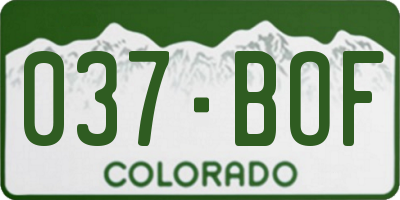 CO license plate 037BOF