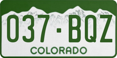 CO license plate 037BQZ