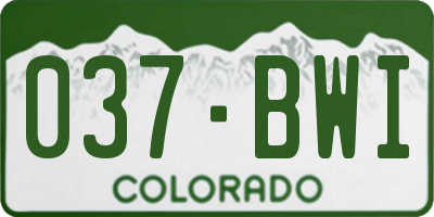 CO license plate 037BWI