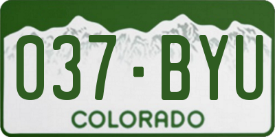 CO license plate 037BYU