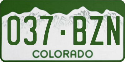 CO license plate 037BZN