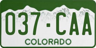 CO license plate 037CAA