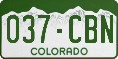 CO license plate 037CBN