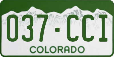 CO license plate 037CCI