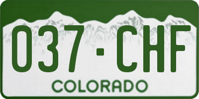 CO license plate 037CHF