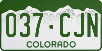 CO license plate 037CJN