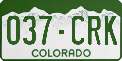 CO license plate 037CRK