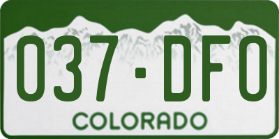CO license plate 037DFO