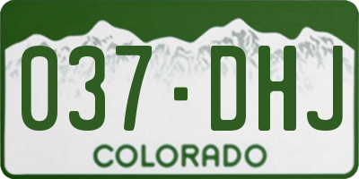 CO license plate 037DHJ