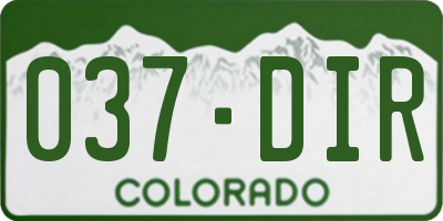 CO license plate 037DIR