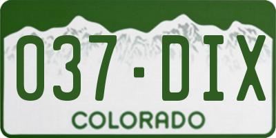 CO license plate 037DIX