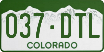 CO license plate 037DTL
