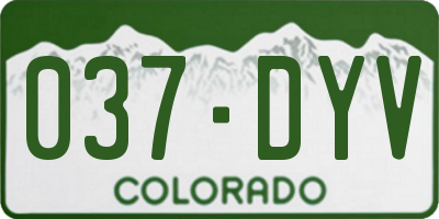 CO license plate 037DYV