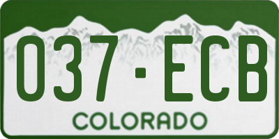 CO license plate 037ECB