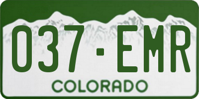 CO license plate 037EMR