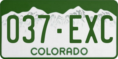 CO license plate 037EXC