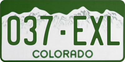 CO license plate 037EXL
