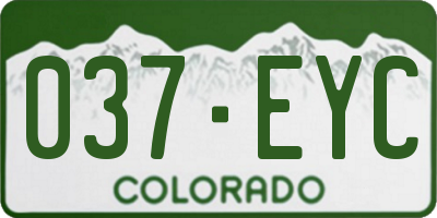 CO license plate 037EYC