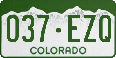 CO license plate 037EZQ
