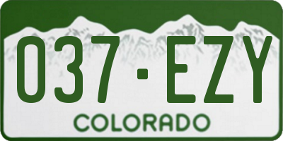 CO license plate 037EZY