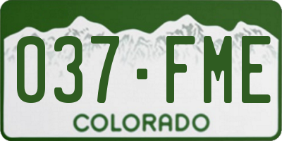 CO license plate 037FME