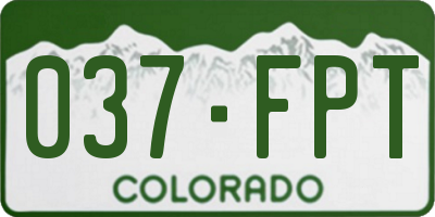 CO license plate 037FPT