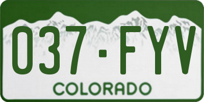 CO license plate 037FYV