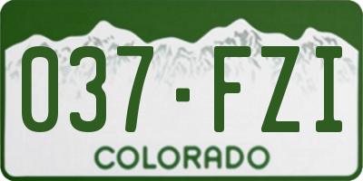 CO license plate 037FZI