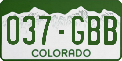 CO license plate 037GBB