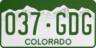 CO license plate 037GDG