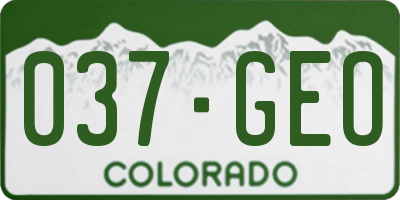 CO license plate 037GEO