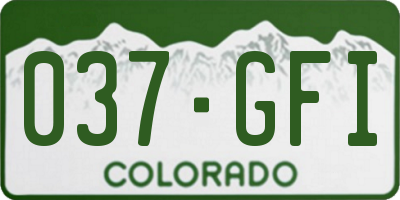 CO license plate 037GFI