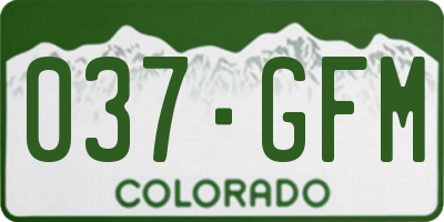 CO license plate 037GFM